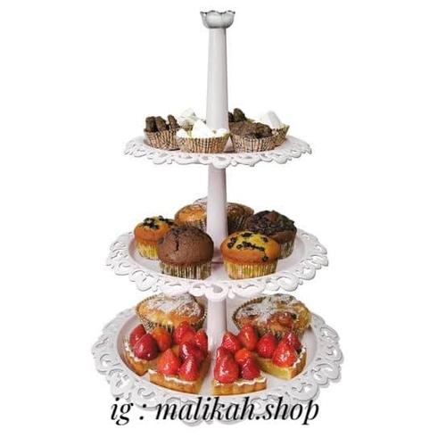 Foto Produk White Cake Tier / 3 Tier Fountain Cupcake Cake Stand Arniss - Putih dari Malikah Shop