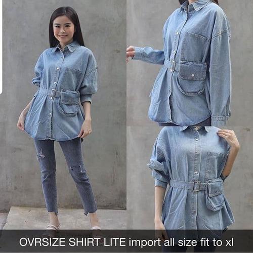 Jual oversize shirt LITE \u0026 belt IMPORT 