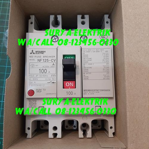 Foto Produk mccb mcb mitsubishi nf 125 cw 100a 100 A NF125CW 3p breaker mitsubishi dari SURYA-ELEKTRIK