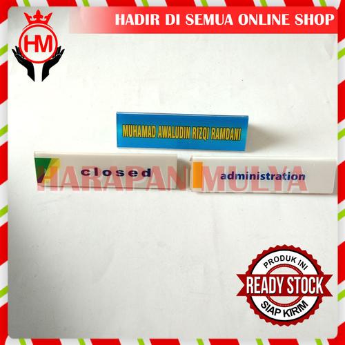 Foto Produk Papan Nama Jabatan - Papan Nama Meja Akrilik Segitiga - HM dari Harapan_Mulya