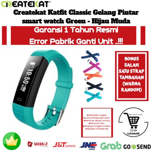 Foto Produk Createkat Katfit Classic Gelang Pintar smart watch Green - Hijau muda - NON BONUS STRAP dari larislaku88