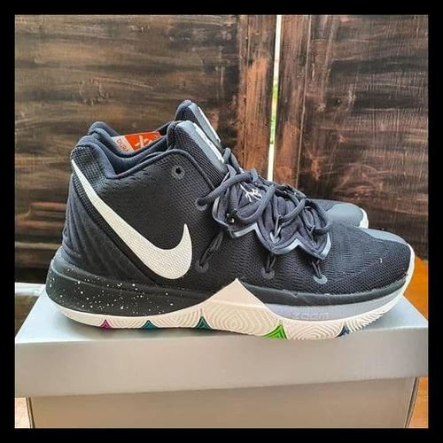 kyrie 5 black white