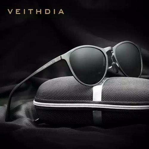 Foto Produk VEITHDIA kacamata Retro Aluminum Magnesium Sunglasses Polarized 6625 - Hitam, Minus dari chobuy