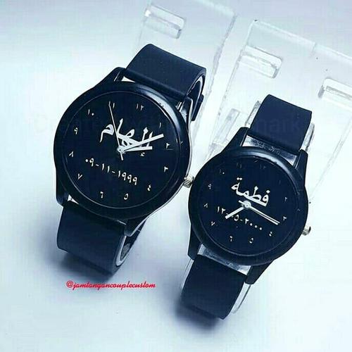 Jual Gratis Tulis Nama Arab Jam Tangan Couple Custom Karet Hitam Jakarta Timur Perkasa Distributor Tokopedia