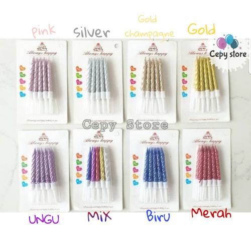 Foto Produk Lilin Ulang Tahun Lilin Ulang Tahun Gold Silver Mix - pink dari Cepy Store