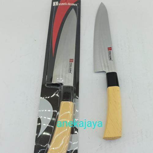 Foto Produk Pisau dapur tajam Ying Guns 33 cm stainless, gagang motif kayu dari anekajaya078