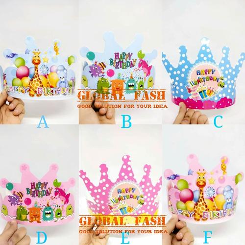 Foto Produk topi happy birthday mahkota / topi ultah anak / topi ulang tahun dari Global Fash