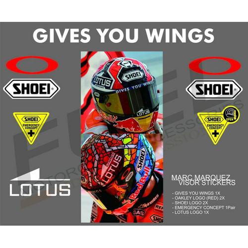 Jual sticker/stiker visor helm shoei 