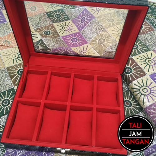 Foto Produk Kotak Jam Kayu Lapis Kulit Croco Sintetis Isi 8 dari Tali Jam Tangan!com