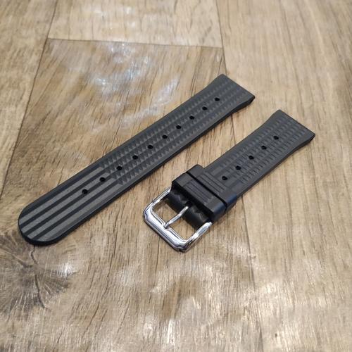 Foto Produk 20mm 22mm Waffle Rubber Strap Fit For Seiko Diver Tali Jam Karet - Hitam dari Tali Jam Tangan!com