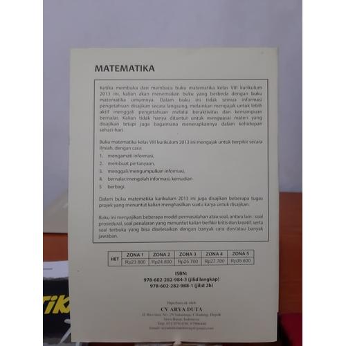 Jual Buku Smp Buku Matematika Smp Mts Kelas Viii Semester 2 Kemendikbud Jakarta Barat Sitiprasasta Tokopedia