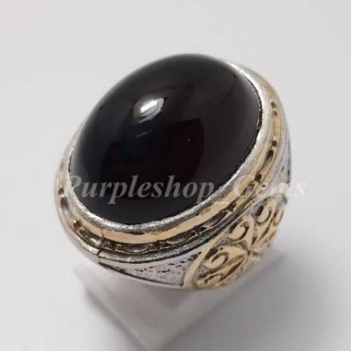 cincin batu akik natural yaman wulung coklat size jumbo murah di  purpleshop_bks  Tokopedia