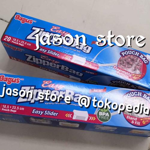 Foto Produk Zipperbag Bagus 20 cm 18,5 x 23,5 cm/pouch bag Bagus easy zipperbag dari Jason Store 21