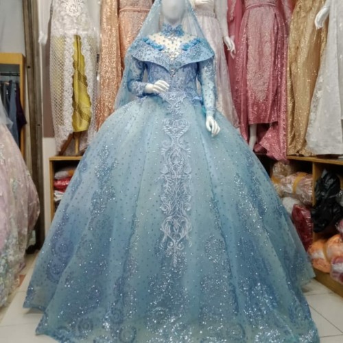 Dress pengantin baby blue hotsell