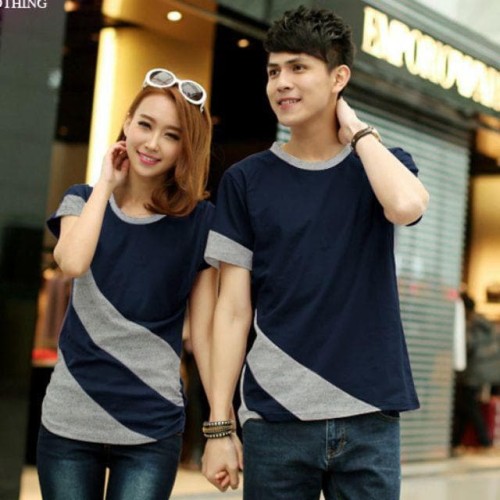 Foto Produk KAOS COUPLE KOMBINASI I BAJU COUPLE - Navy dari zuzue fashion