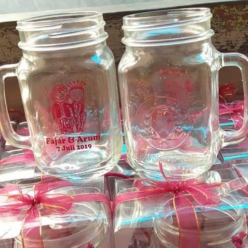 Foto Produk souvenir gelas jar sablon custom dari Thara souvenir