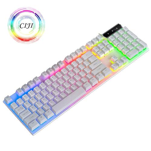 Gambar CIJI Keyboard Gaming Wired dengan Lampu RGB Desain Tahan Air - Putih dari Circle Jaya Indonesia Kota Tangerang Tokopedia
