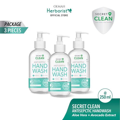 Foto Produk Secret Clean Sabun Tangan Anti Bakteri 250ml Paket 3 Pcs dari Oemah Herborist