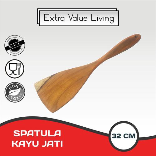 Foto Produk Spatula Kayu Jati / Spatula Kotak Sutil Sodet Kayu EVL-SKG-01-KTK dari Extra Value Living