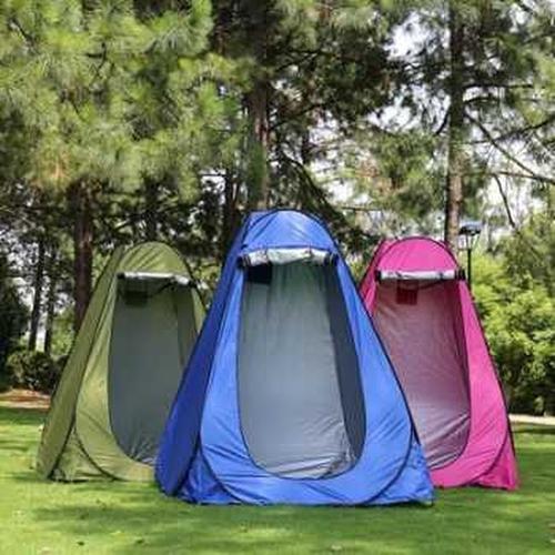 Foto Produk Tenda Toilet Portable Automatic Open untuk Camping - Biru - Camouflage dari GUDANG DROPSHIPPER