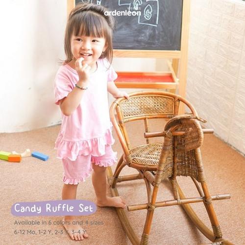 Foto Produk Ardenleon - Candy Ruffle Set BAJU ANAK PEREMPUAN - PASTEL PEACH, M dari NMbabyshop