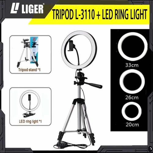 Foto Produk RING LIGHT LED 20 cm/26 cm/33c mTRIPOD 3110 SELFIE MAKE UP LIVE TIKTOK - 20 cm dari LIGER OFFICIAL STORE