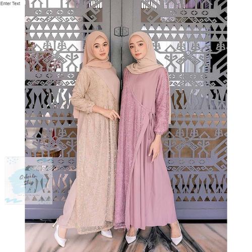 Foto Produk GAMIS MUSLIM / AYU DRESS / DRESS MAXY BRUKAT WANITA KONDANGAN MURAH - Pink dari Qaireen-id