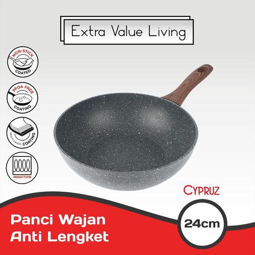 Foto Produk CYPRUZ Panci Keramik 24 CM Wajan Tumis Anti Lengket EVL-FP-0641-24 dari Extra Value Living