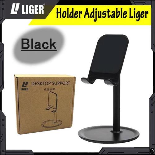 Foto Produk LIGER Adjustable Desktop Phone Stand Tablet Holder with 360 - Hitam dari LIGER OFFICIAL STORE