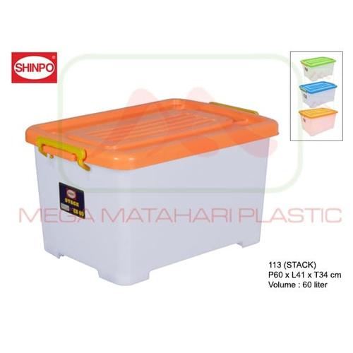 Jual Container Box Stack 113 CB60 Shinpo (Dengan Roda) - HIJAU PASTEL ...