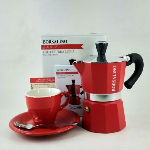 Foto Produk Borsalino Cottura Moka Pot for 3 Cups + Cangkir Espresso + Sendok Kopi dari Kopi Jayakarta