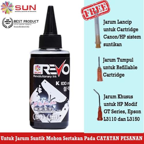 Foto Produk TINTA SUN REVO INK BLACK 100 ML For: Printer Epson Canon HP Brother dari SUN INDONESIA