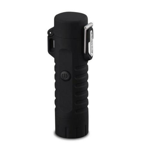 Foto Produk USB Rechargeable Dual Plasme Flameless Outdoor Lighter with Flashlight - Hitam dari Tanaga Online Shop