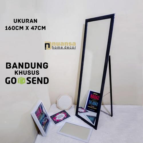 Foto Produk STANDING MIRROR KHUSUS ORDER BANDUNG (gosend INSTAN) - 124X44, Putih dari Nuansahomedecor