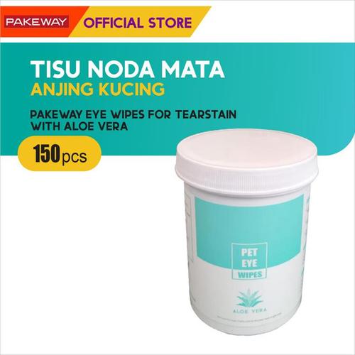 Foto Produk Pakeway Pet Eye Wipe Aloe Vera for Tearstain 150 pcs / Tisu Noda Mata dari Olego Official Store