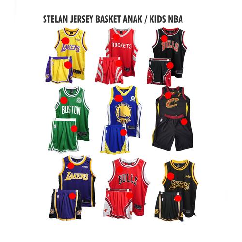 Foto Produk Stelan Jersey Baju Basket Anak NBA GO Grade Ori Branded Termurah - BULLS MERAH, S dari BallersSupply