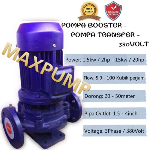 Jual MAXPUMP IRG50-160A Pompa Booster 3Hp 2Inch Power 2.2kw Flow 11.7M3 ...