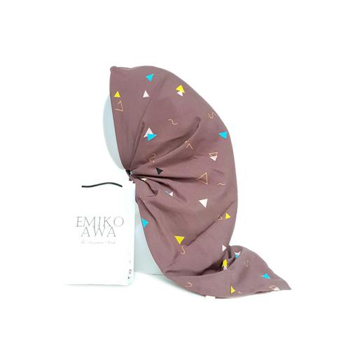 Foto Produk Jilbab Segiempat Motif Play - Emikoawa Kerudung Hijab Premium - Cokelat dari emikoawa