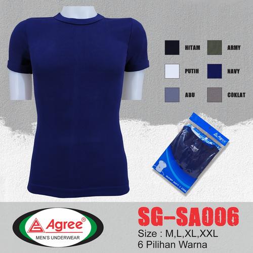 Foto Produk Kaos Oblong Pria Agree | Kaos Dalam Pria | T-shirt - Hijau, M dari fathanstore