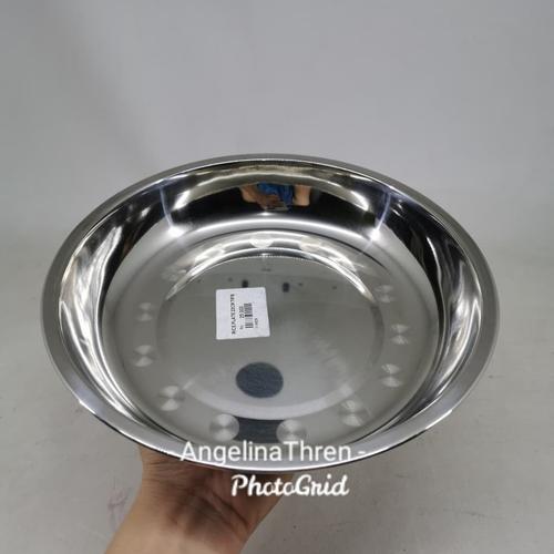 Foto Produk Rice Plate 22cm Stainless steel - Piring Stainless makan 22cm Kilap dari AngelinaThren