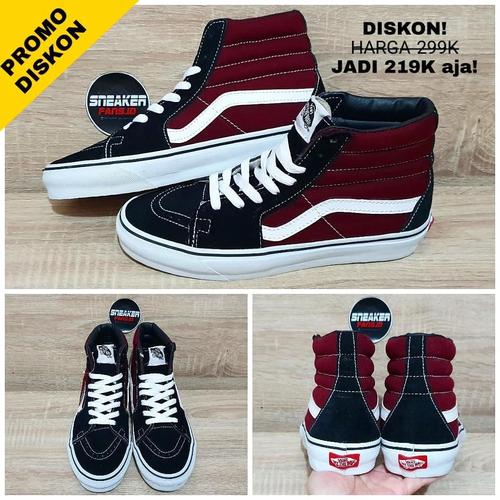 Jual SEPATU VANS SK8-HI MAROON BLACK 