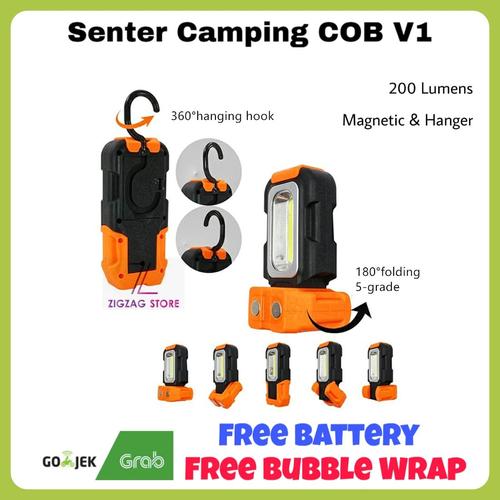 Foto Produk Senter Lentera Camping COB / Senter Magnetic Lentera Gantung COB - Orange dari ZigZag-Store