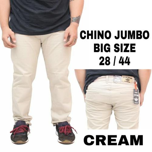 Foto Produk celana chino panjang pria big size jumbo terbaru premium - Cream dari playjeans