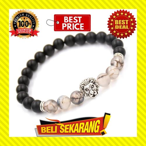 Foto Produk GELANG BATU NATURAL LAVA STONE MOTIF SINGA PRIA WANITA UNISEX ASLI G58 dari MonarkIndonesia