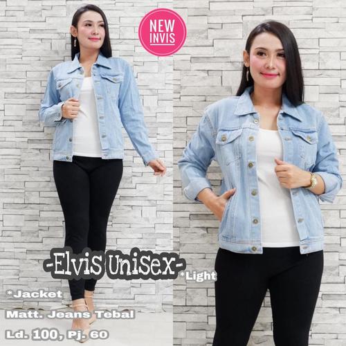 elvis unisex - jaket jeans wanita light 