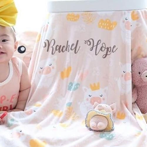 Foto Produk Custom Nama Selimut Bayi / Baby & Anak Minky Pattern - S dari CUDDLER