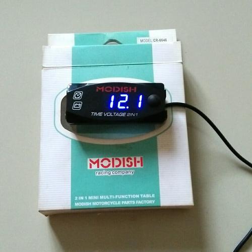 Foto Produk VOLT METER. lampu led 2 fungsi. pengukur accu dan tampilan jam/waktu dari Chenka Jaya