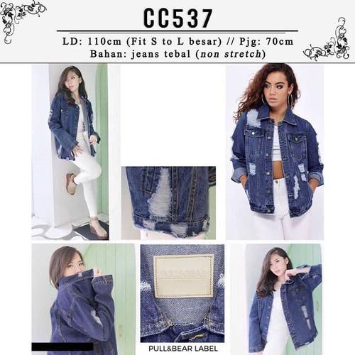 Jual Dark Blue Ripped PB Denim Jacket 
