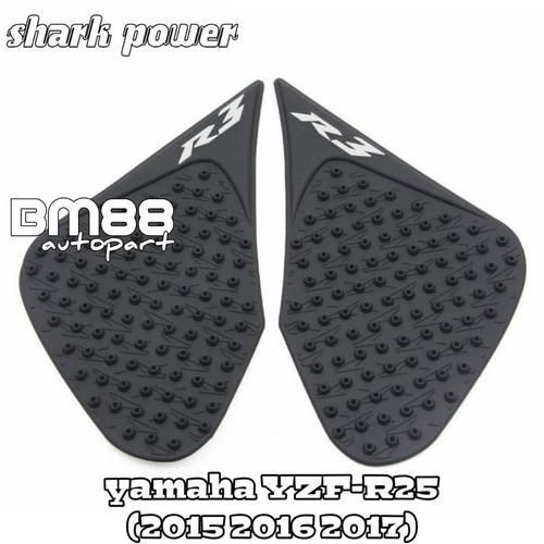 Foto Produk Tank Side Pad Yamaha YZF R25 - Rubber Karet Tankpad R3 SHARK POWER dari BarokahMotor88