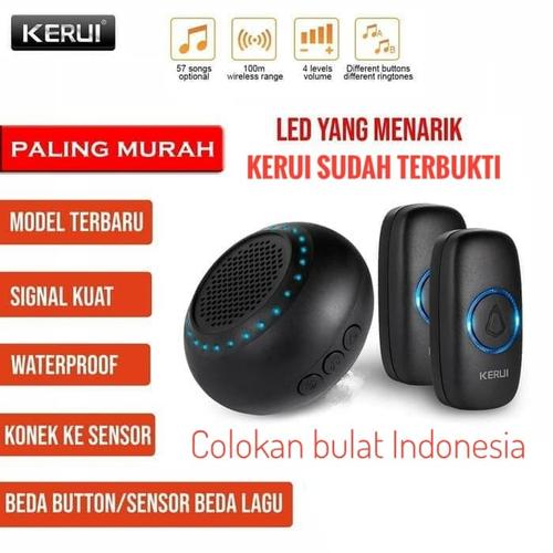 Foto Produk KERUI M523 Bel Pintu Rumah Wireless Multi Tone Memory 2 Transmitter - Hitam dari Asyam Weiseman
